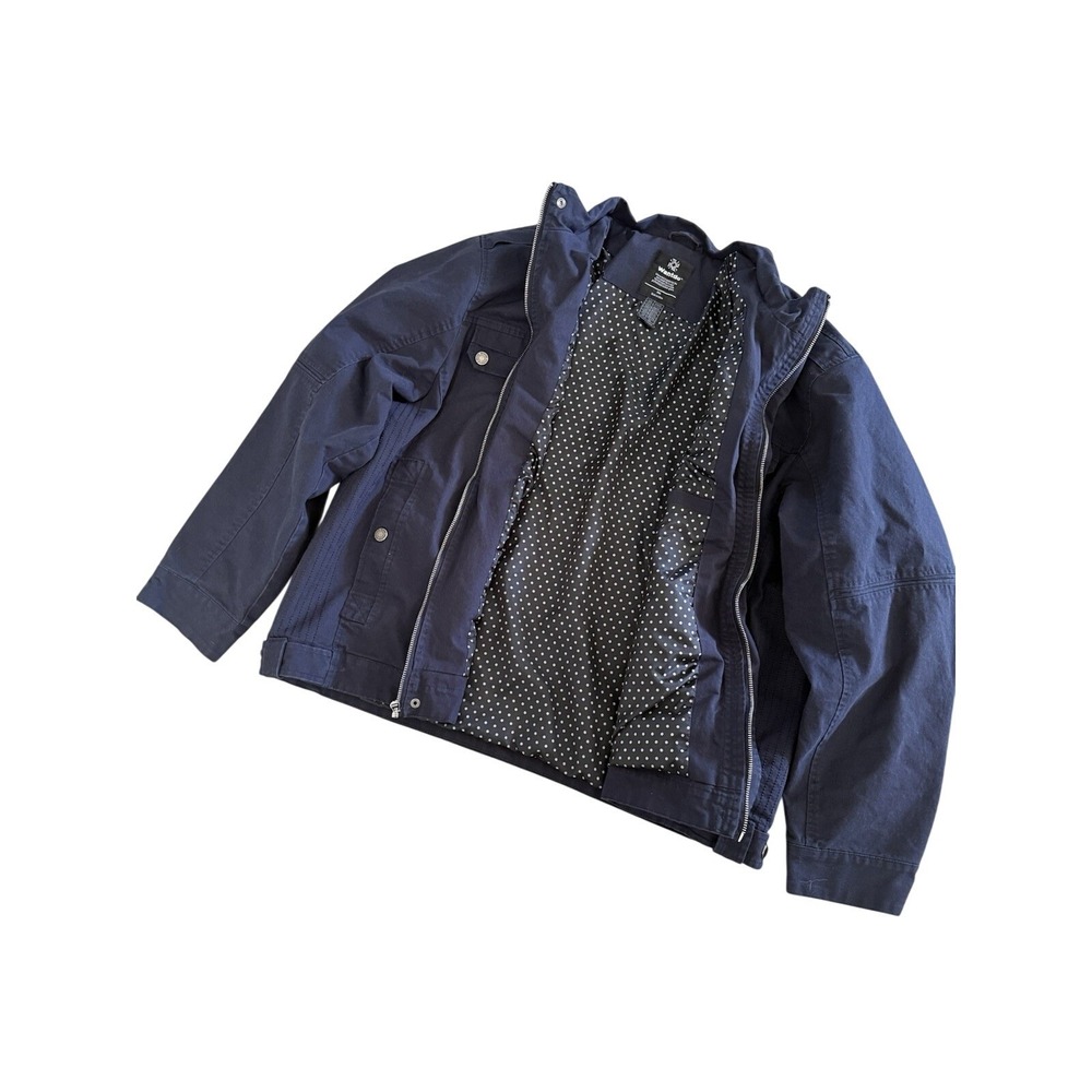 Wantdo Mens Navy Blue Military Cotton Jacket Full Zip Field Coat Size 3XL